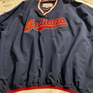 STARTER Blue Cleveland Indians Bomber Jacket